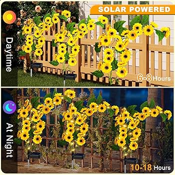 ZTE - sunflowers ZFNN Solar Garden Lights Outdoor, 2 Pack New Sunflower Light